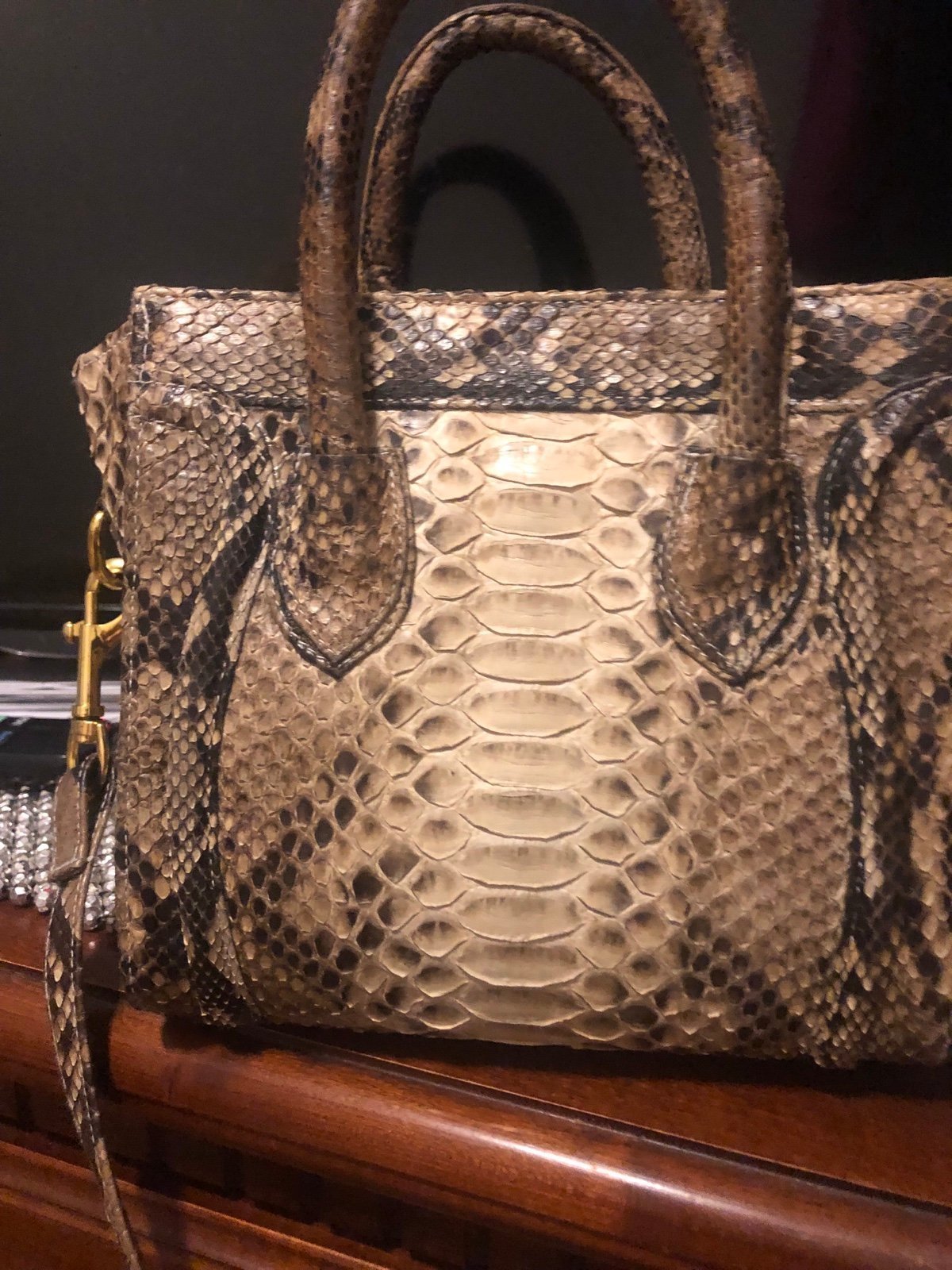 CARMIN bag made in France VEGAN PyThON snake SKIn Purse bag