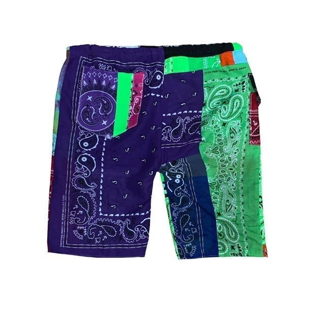 multilcolor tye dye bandana shorts