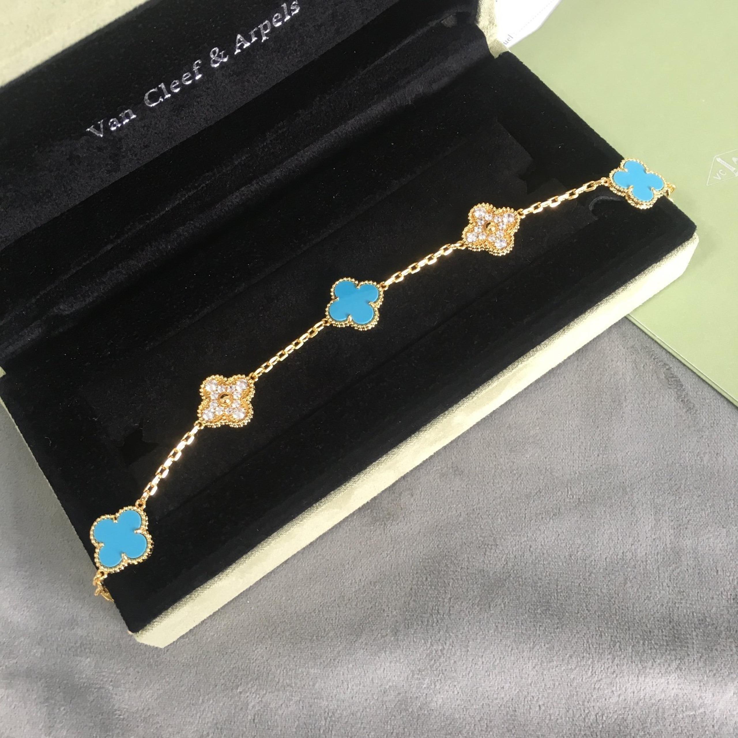 18k gold turquoise diamond bracelet