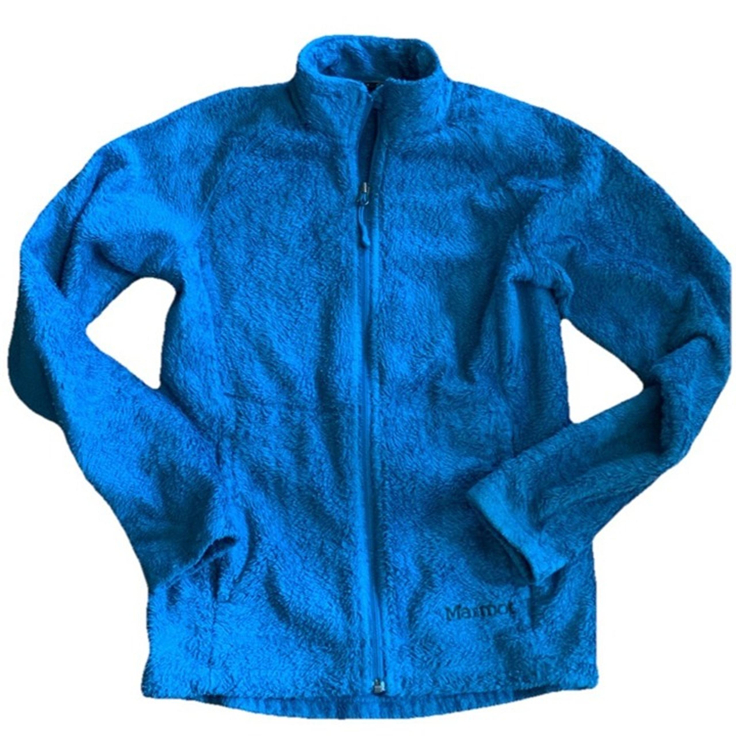 Marmot Polartec Fleece Jacket Women Size Small Teal Aqua Full Zip Pockets Warm