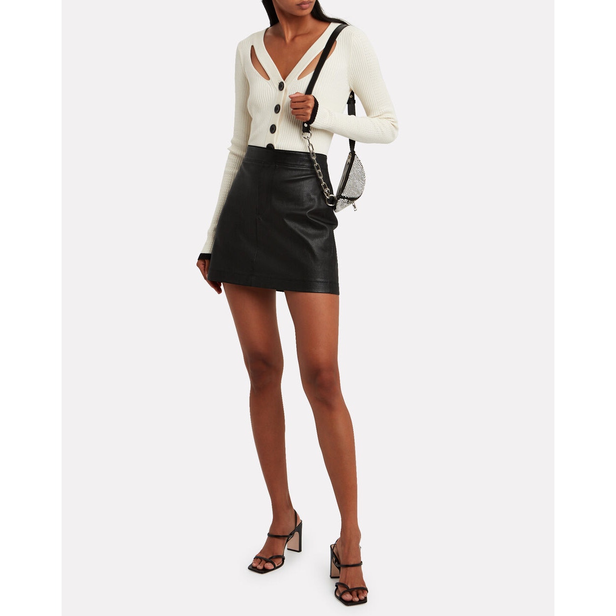 Helmut Lang core stretch leather mini skirt Size 10