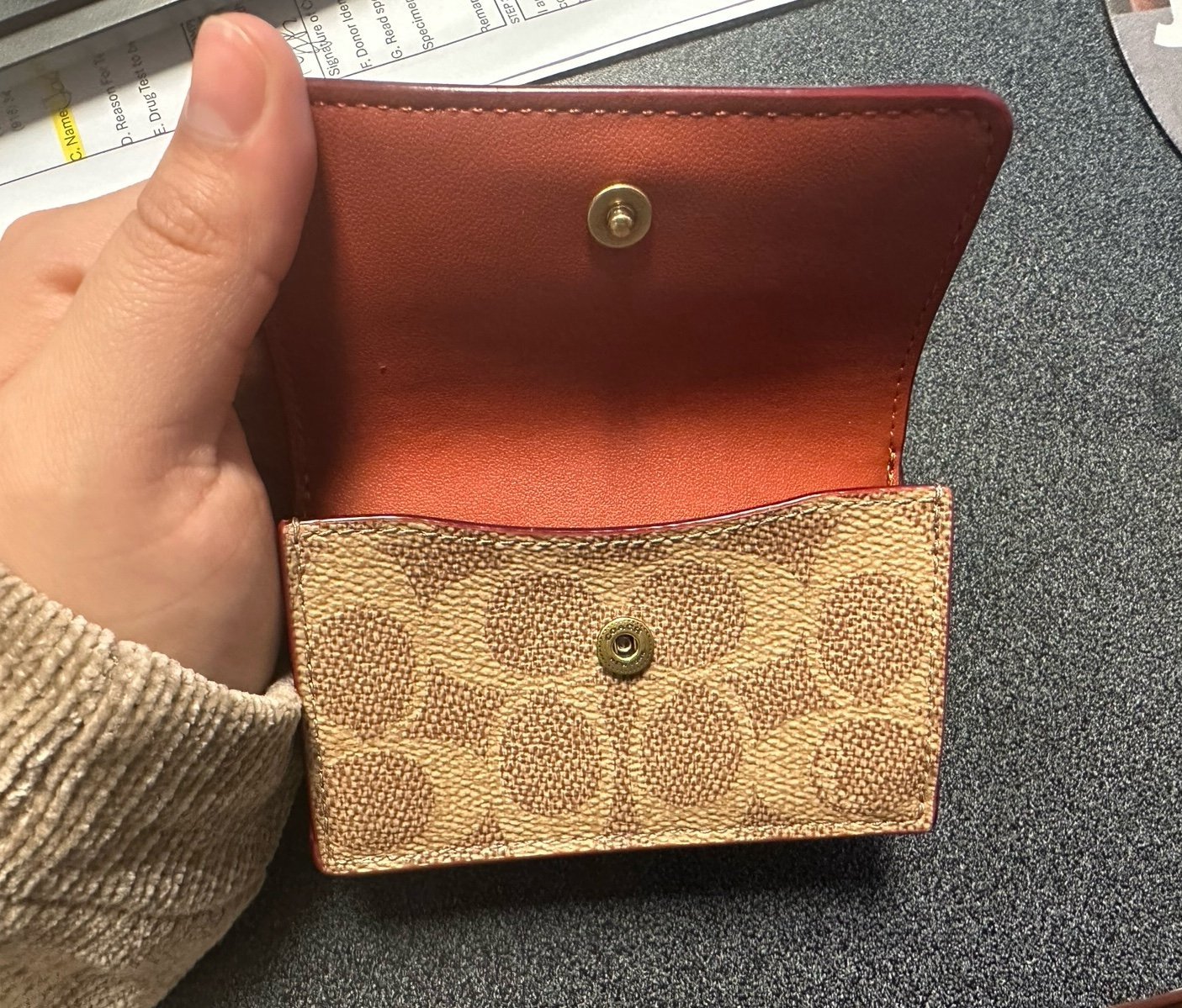 COACH raspberry Wallet Star Glitter Small Zip Around Bifold