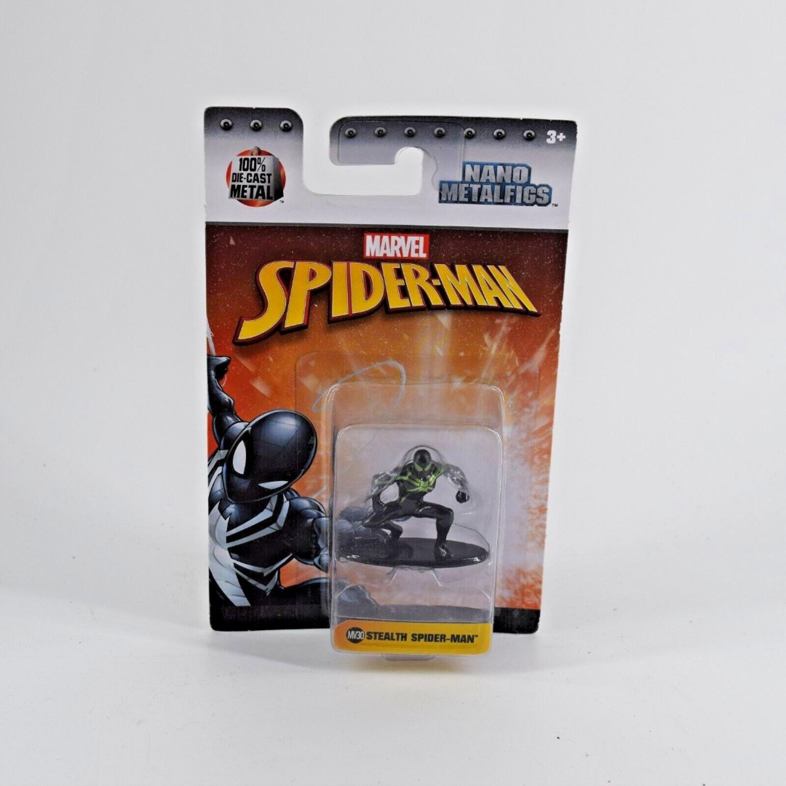 Nano Metalfigs Stealth Spider-Man Jada Die Cast Mini Figure MV30 Marvel Comics