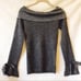 New York & Company Gray Off Shoulder Top