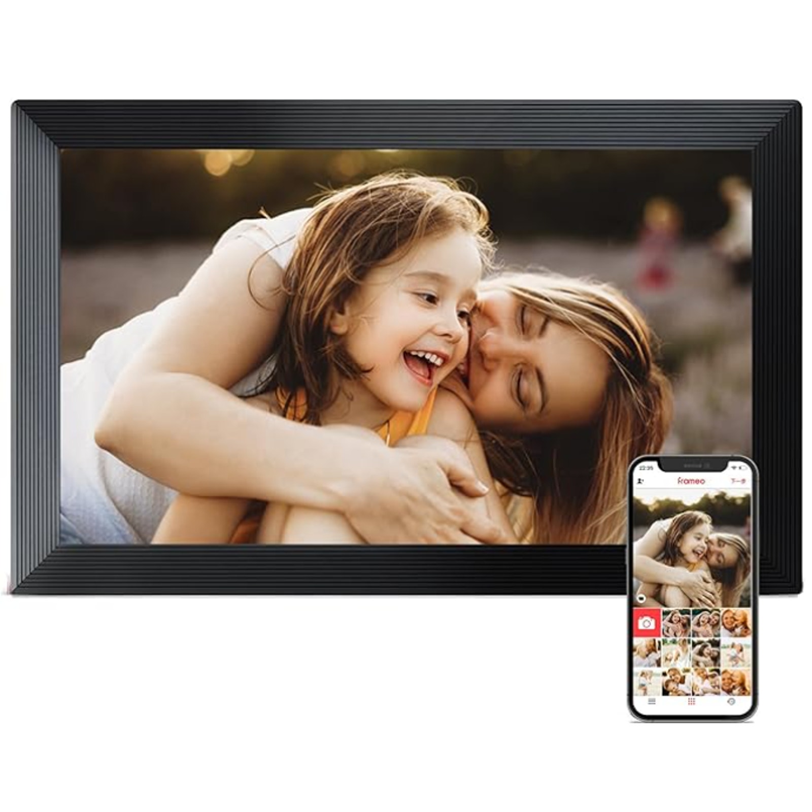Picture Frame WiFi, 15.6 Inch,Digital Photo Frame, 32GB Memory,Touch ,NEW-black