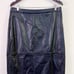 H BY HALSTON Black Paneled Faux Leather Skirt Size Large Midi Length