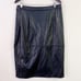 H BY HALSTON Black Paneled Faux Leather Skirt Size Large Midi Length