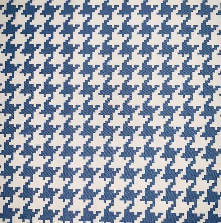 8.66 Yds Free Spirit Vicki Payne Blue & White Houndstooth Dogtooth Check Fabric