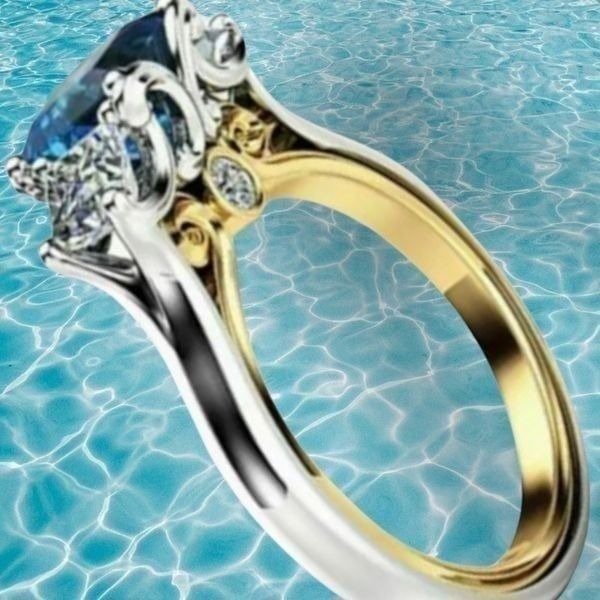 STUNNING 2.75CTTW 18KT WHITE GOLD SAPPHIRE ENGAGEMENT RING SIZES 7,8,9,10