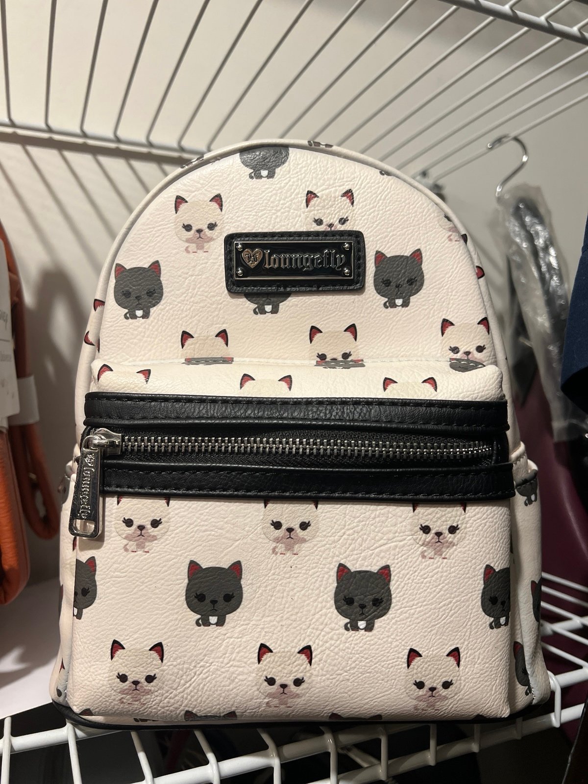 Loungefly Heart Logo Black and White Cats Mini