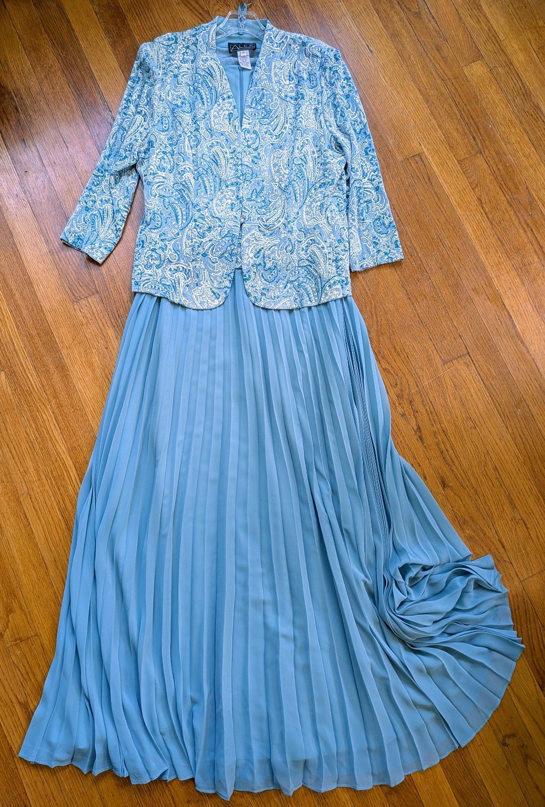 Alex Evenings Two Piece Dress Set - Aqua, Women's 14