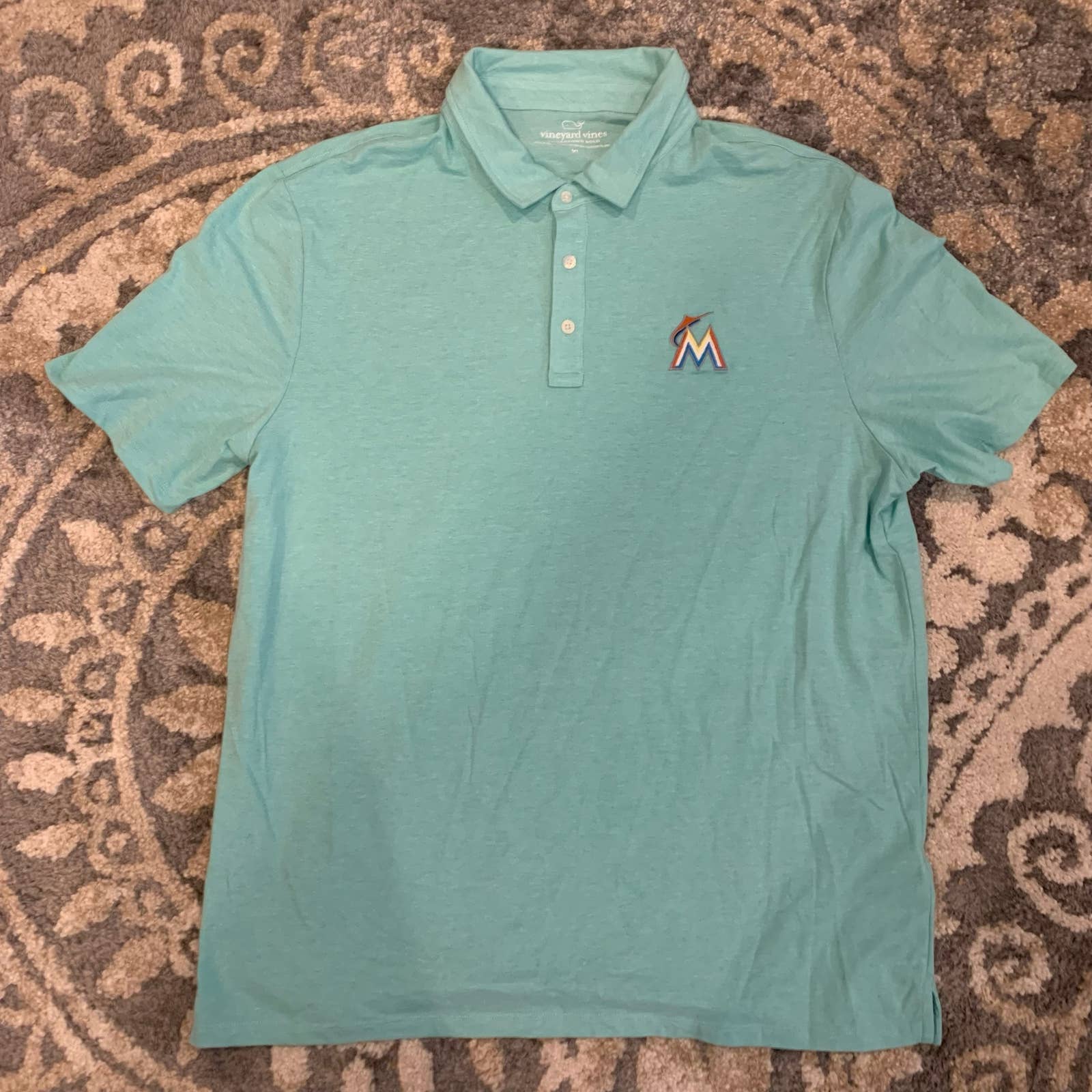 Vineyard Vines x Miami Marlins MLB Edgartown Polo Shirt Men’s Size XL