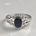 Blue Spinel Halo Vtg Sterling Silver Ring Size 5