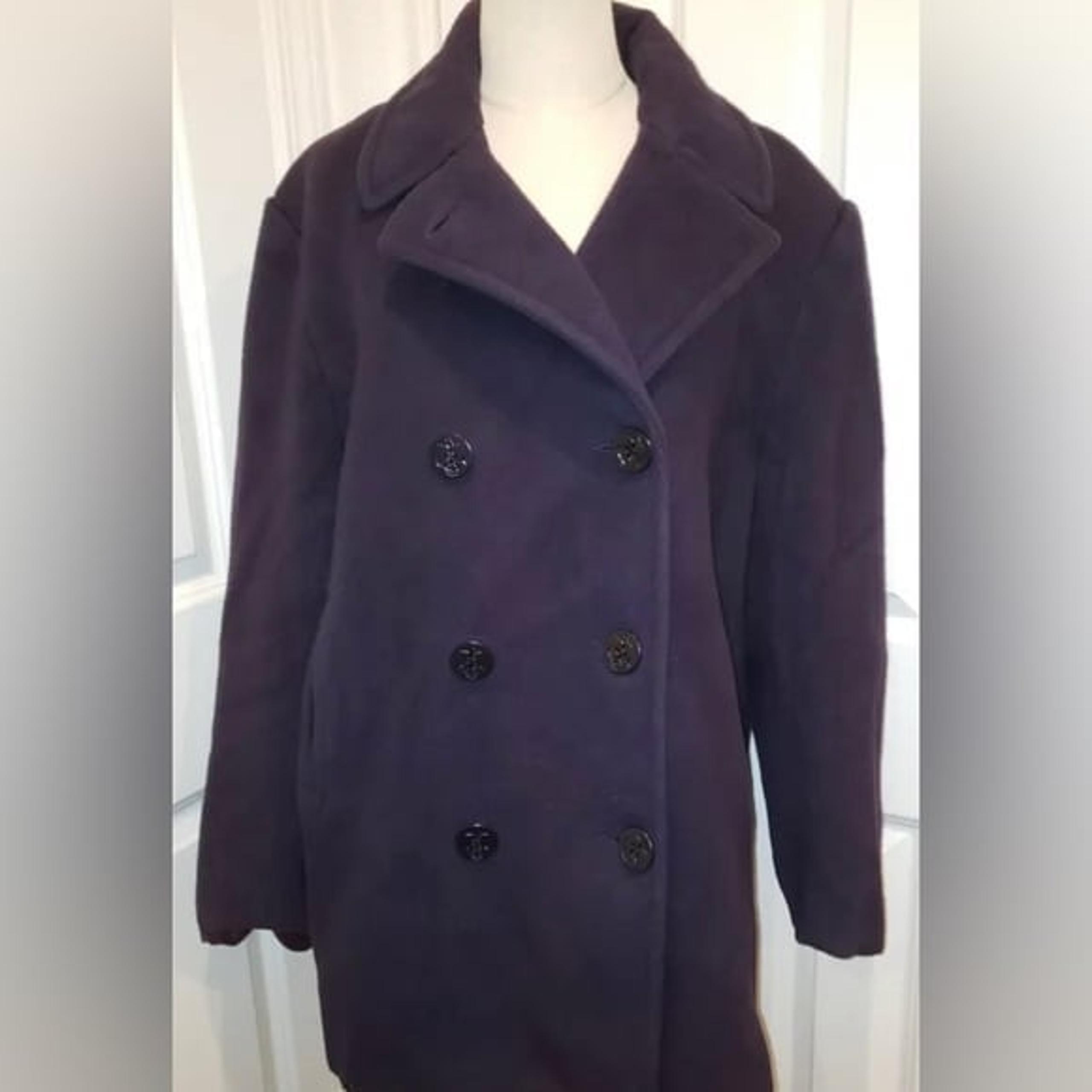 Talbots petite size 4 navy blue wool peacoat gently loved!