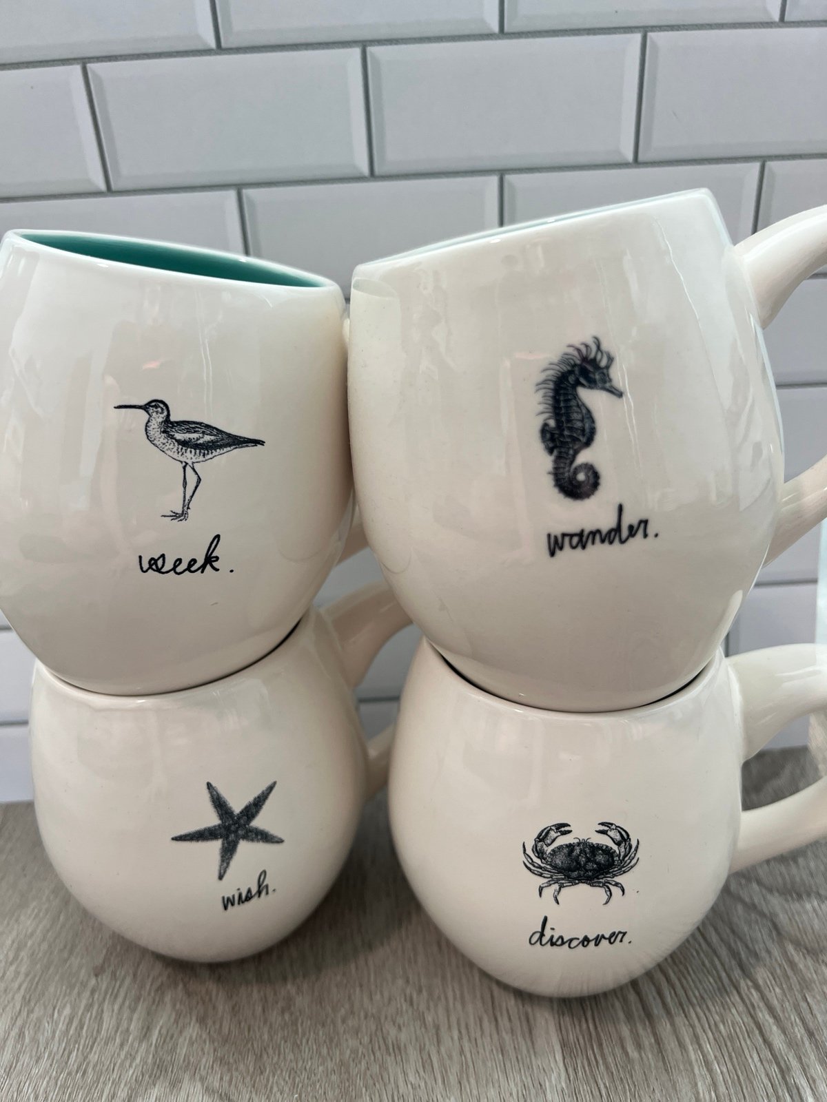 Rae Dunn coastal mug set
