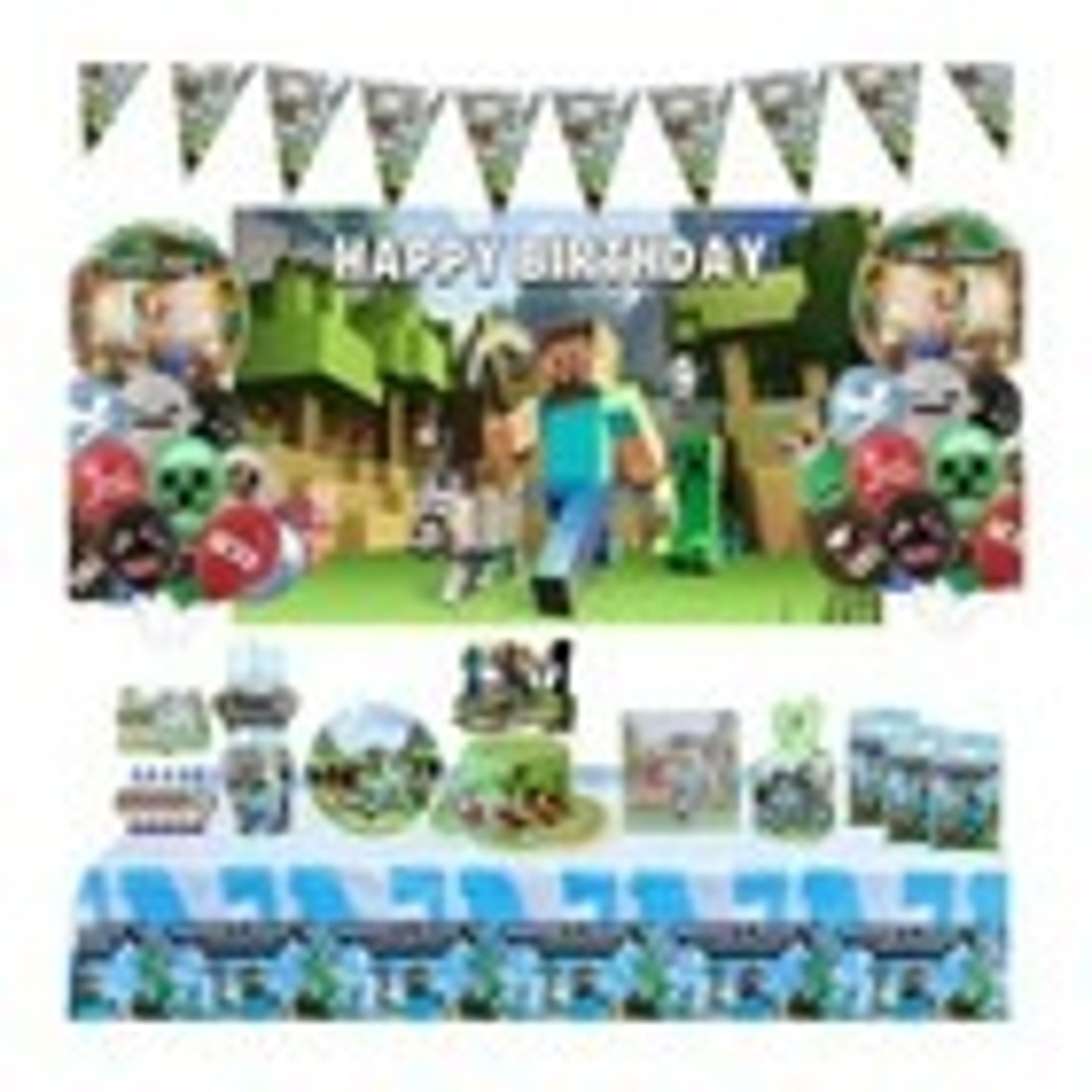 Birthday 108 Pcs Miner Craftes Birthday Disposable Party Supplies