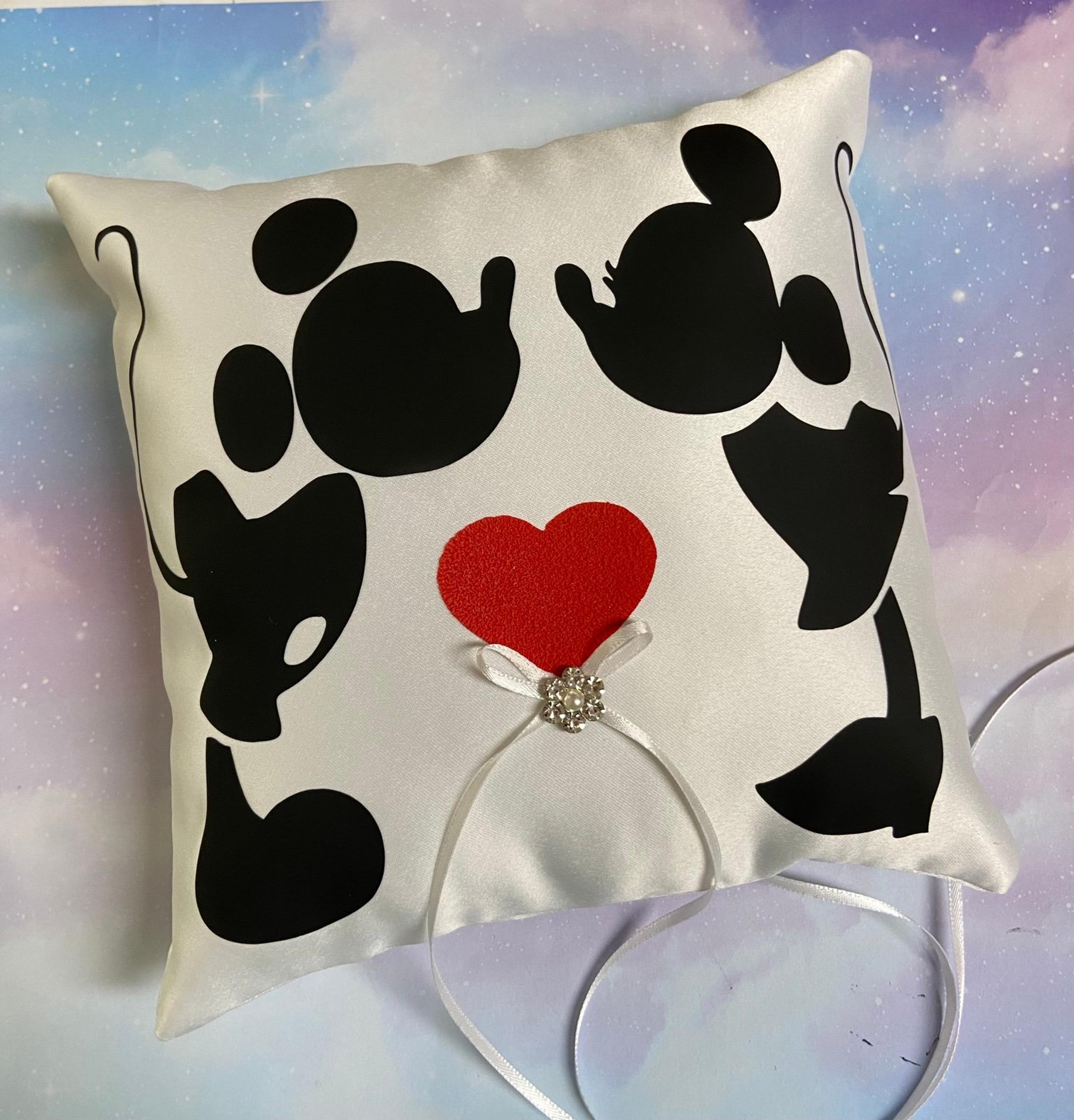 Disney inspired Mickey and Minnie Mouse wedding ring pillow