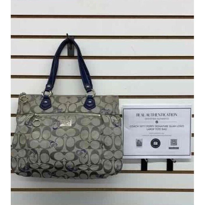 Coach 18711 Poppy signature Glam Large Tote Bag