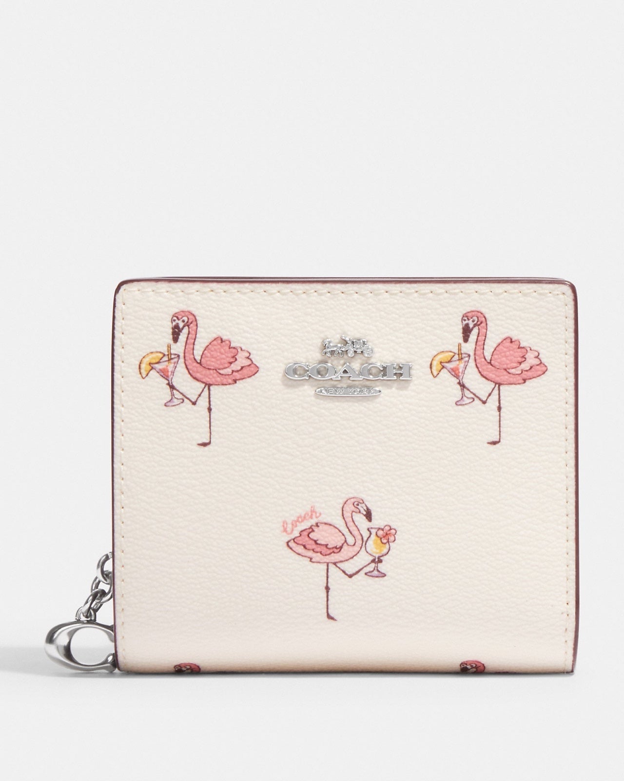 Coach Snap Wallet With Flamingo Print