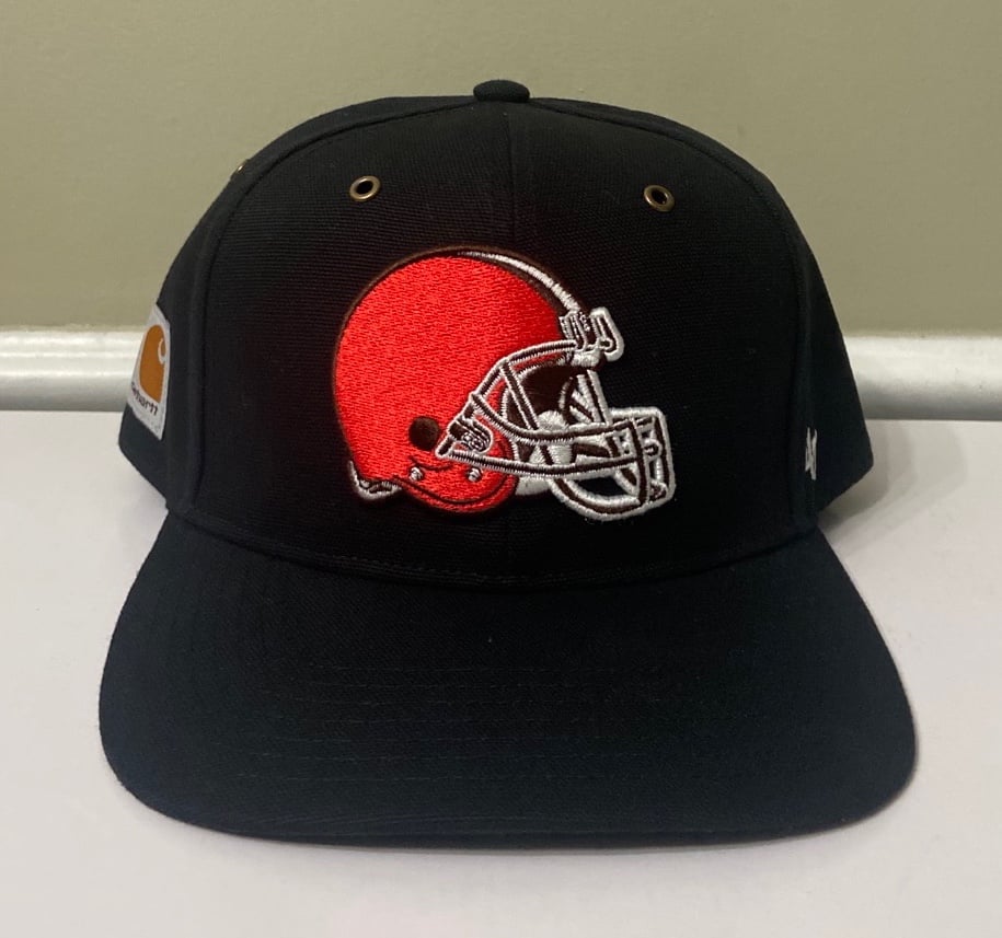 Cleveland Browns Carhartt x '47 Captain Adjustable Black Strapback Cap Hat NFL