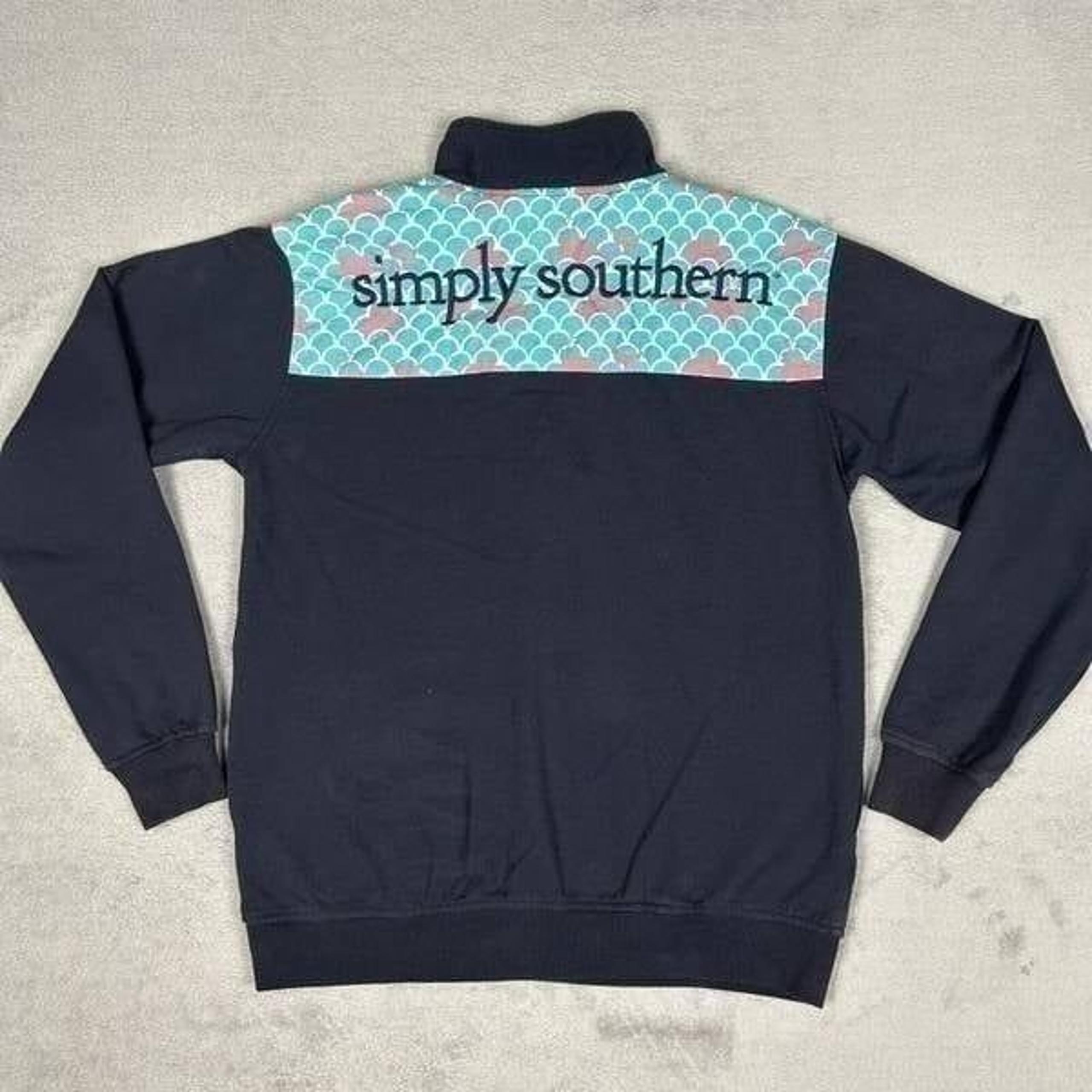 Simply Southern Collection Sweatshirt Sweater Adult Small Blue Pullover Women's