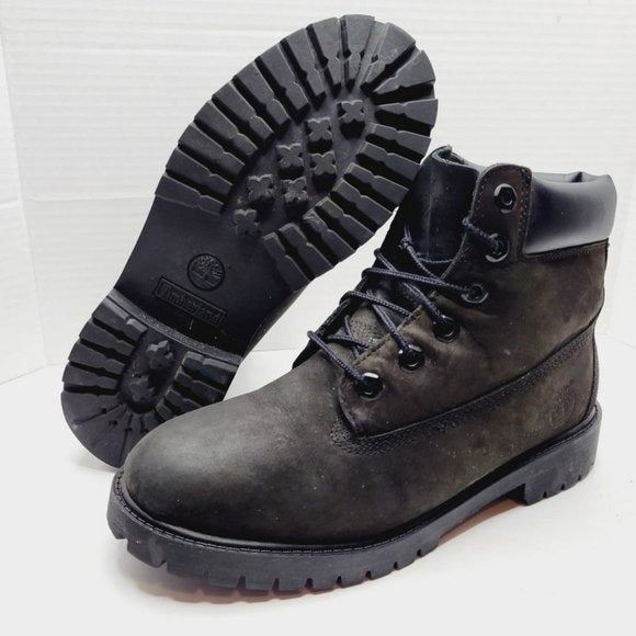 TIMBERLAND Black Constuction Boots 12907 Kids Size 5.5