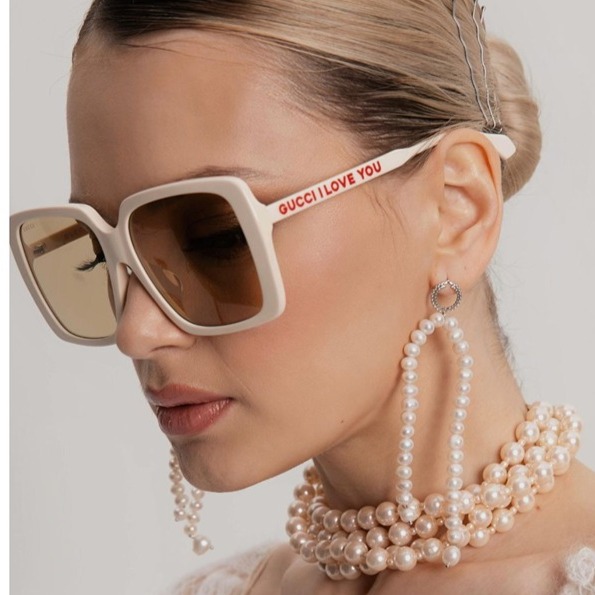 NEW Gucci GG0567SAN - 006 I LOVE YOU Sunglasses
