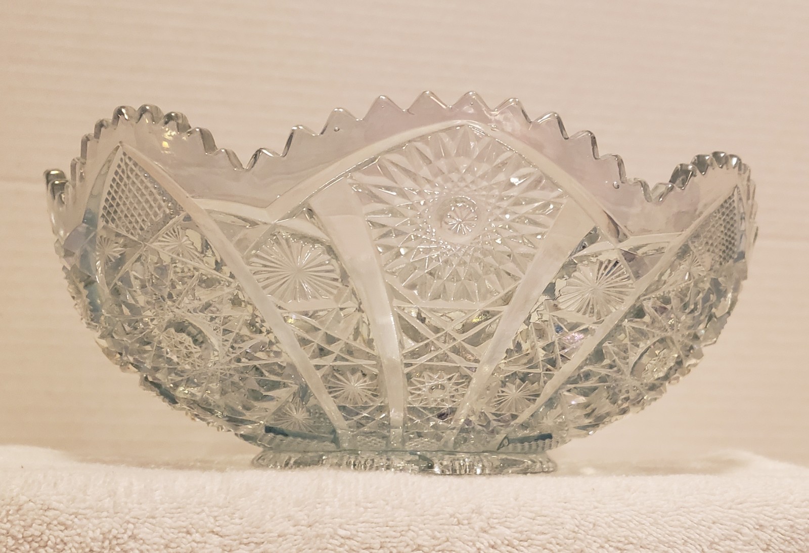 ANTIQUE DAISY & BUTTON FRUIT BOWL BY IMPERIAL GLASS, EARLY 1900'S