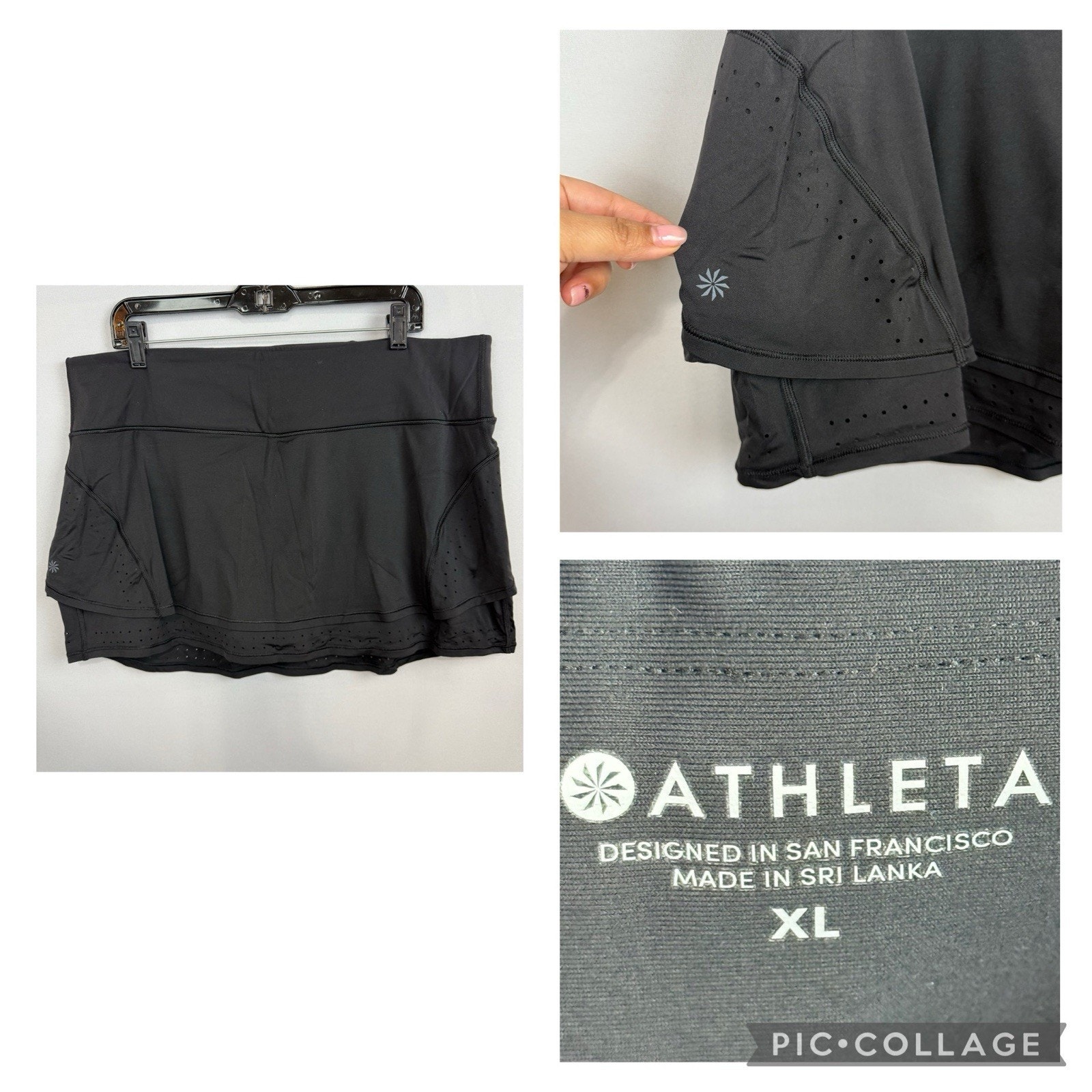 Athleta Women's Stealth Trucool Athletic Ruffle Skort, Black - Size XL