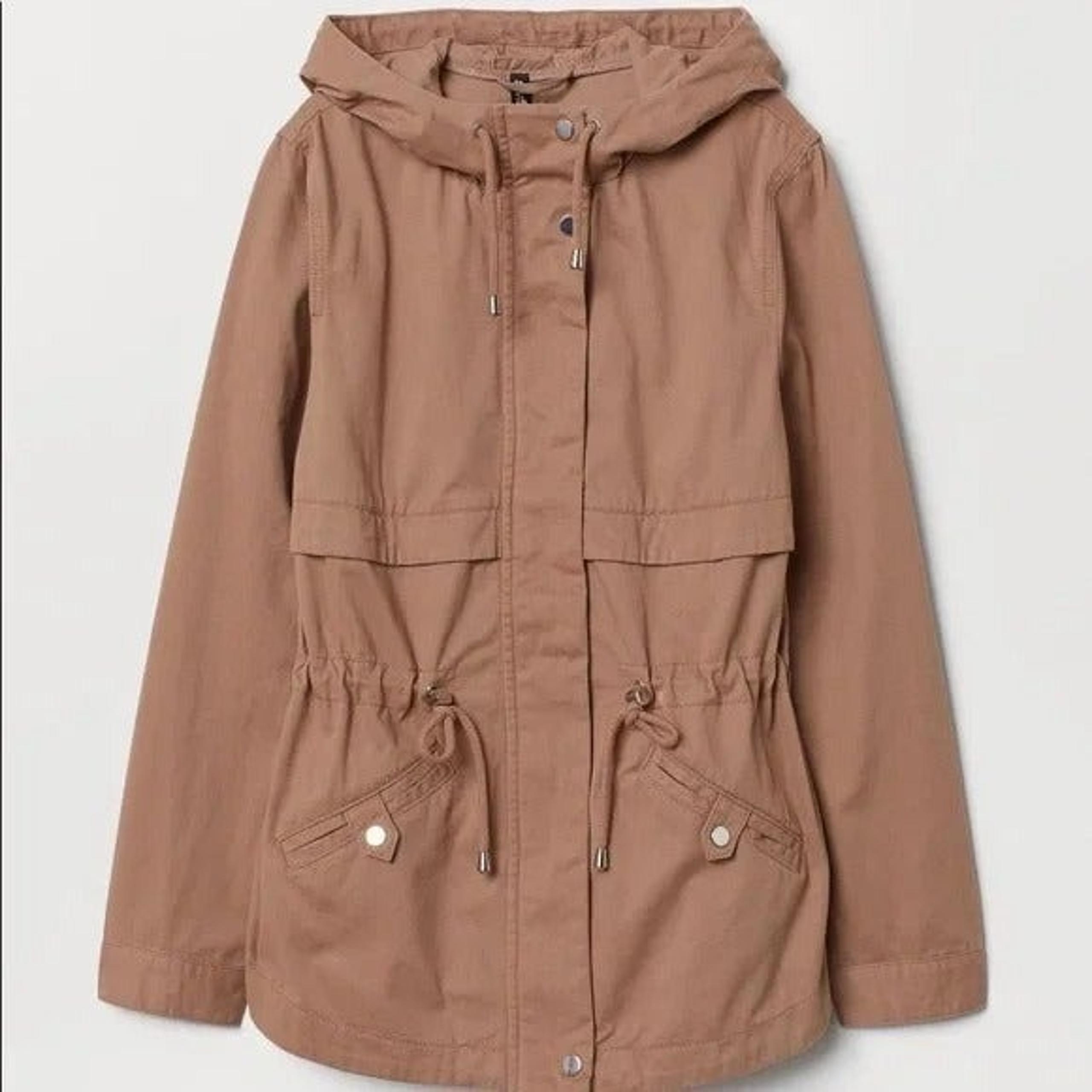 H&M Divided Women’s Hooded Short Cotton Parka Dusty Rose Size 0