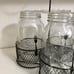 Farmhouse Utensil Caddy w/ 3 Mason jars