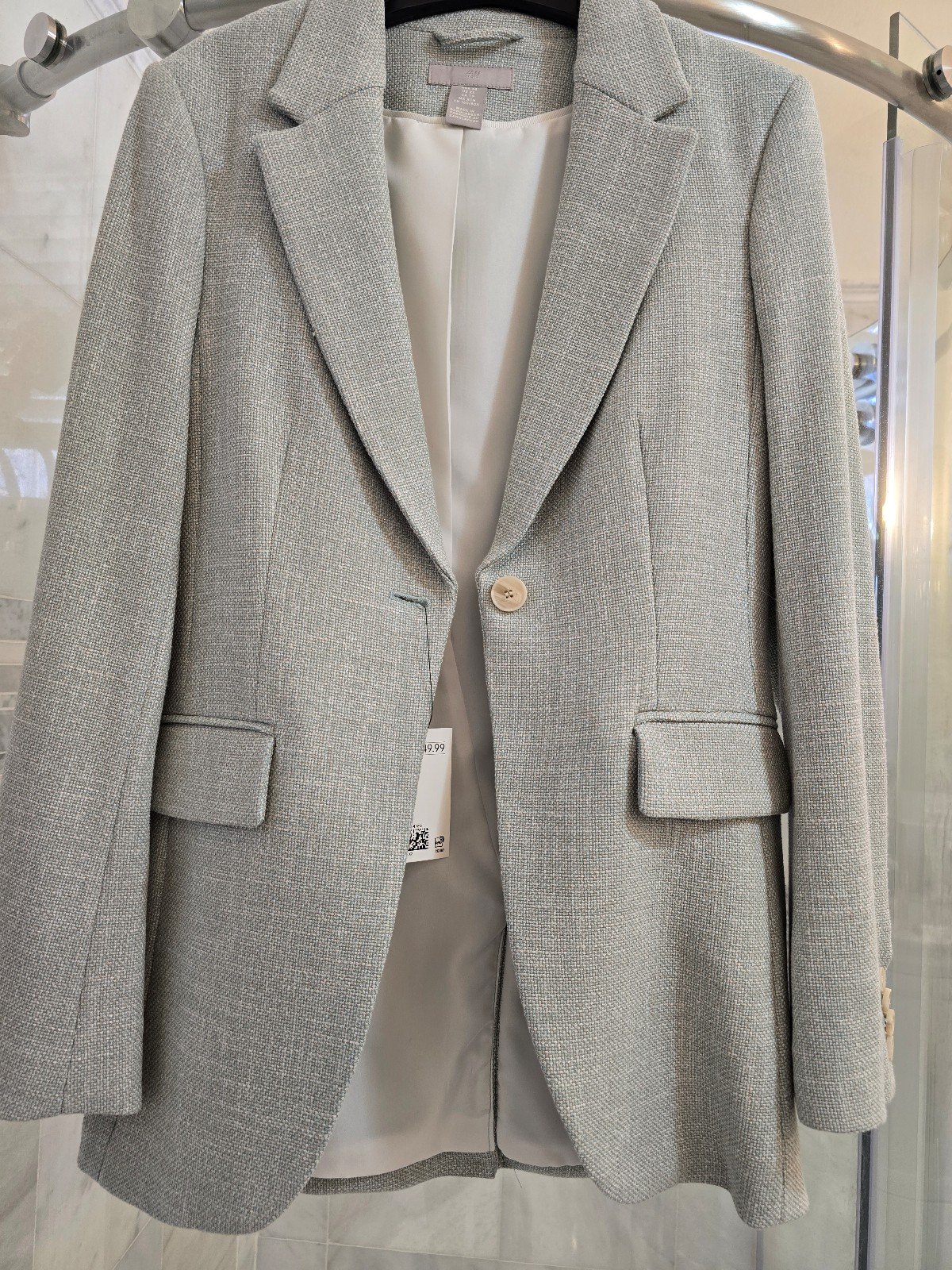 H&M Green Textured / Tweed Blazer XS NWT