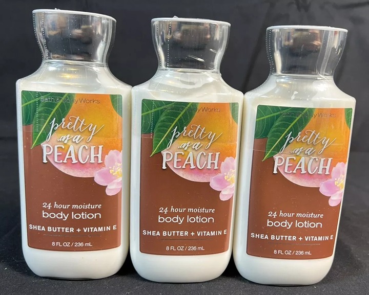 3 Bath & Body Works Pretty As A Peach Body Lotions ~ 8 oz Each ~ Brand New!