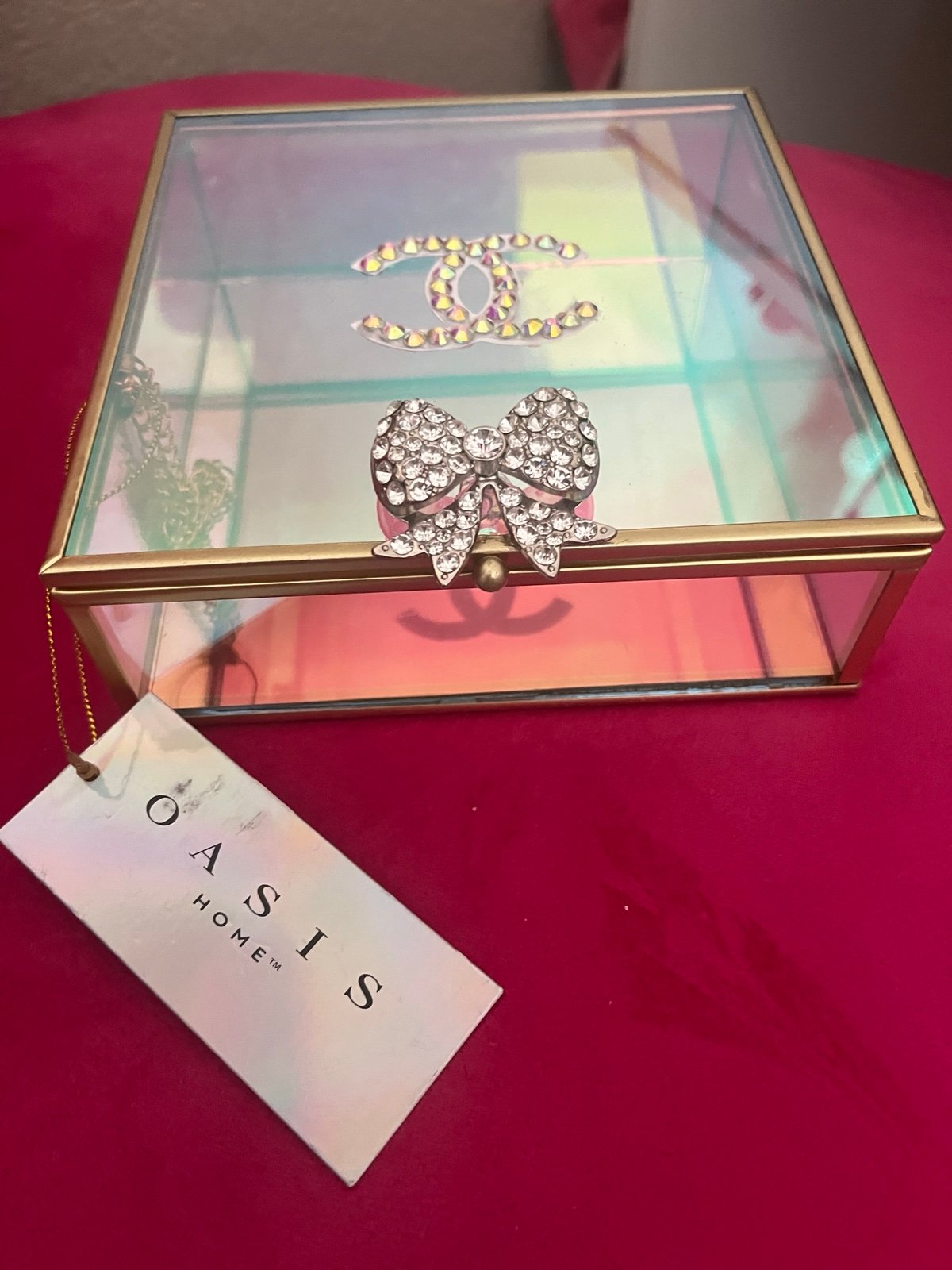Vanity bling jewelry box vanity decor