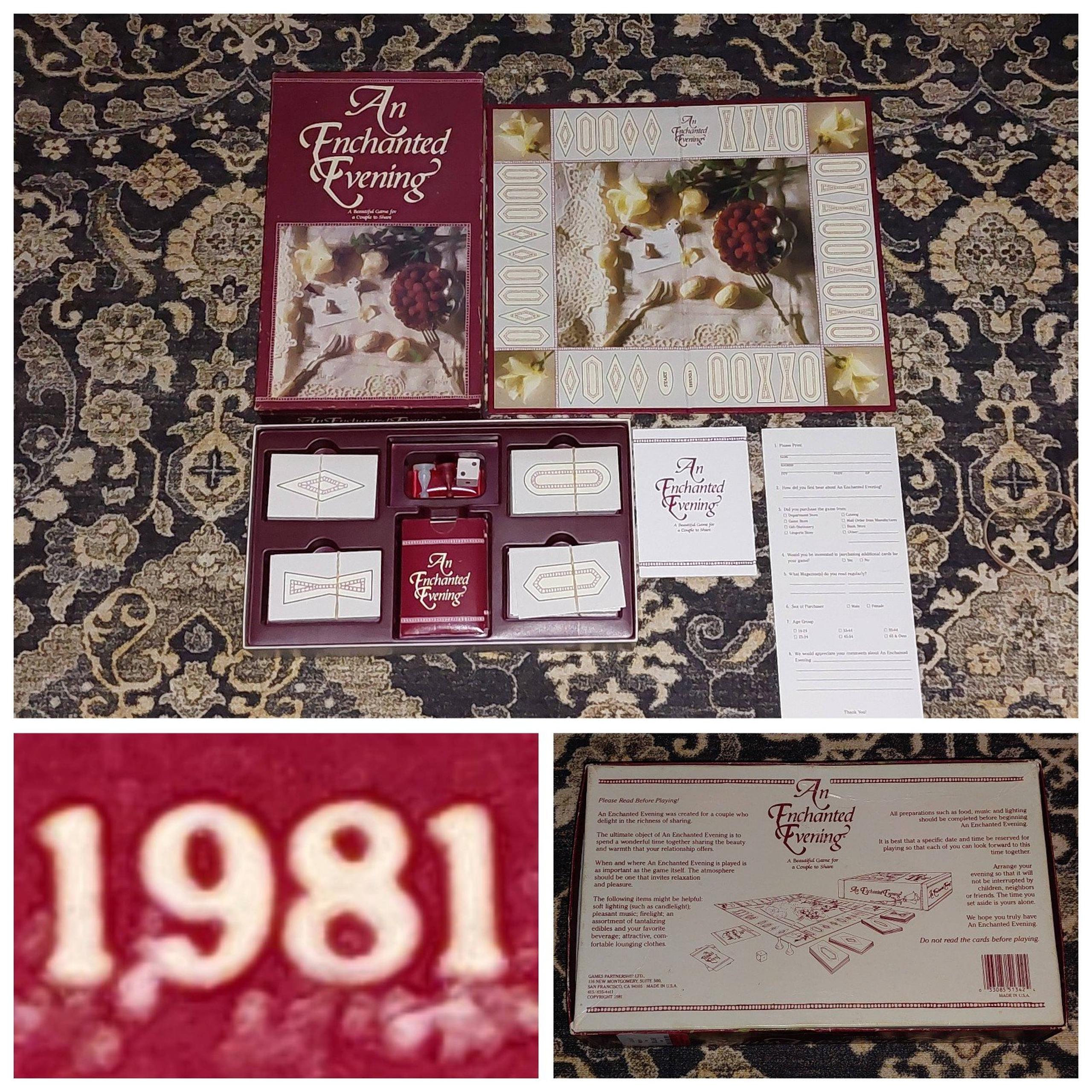 RARE! 1st Ed. Vintage 1981 An Enchanted Evening Board Game Complete VG++