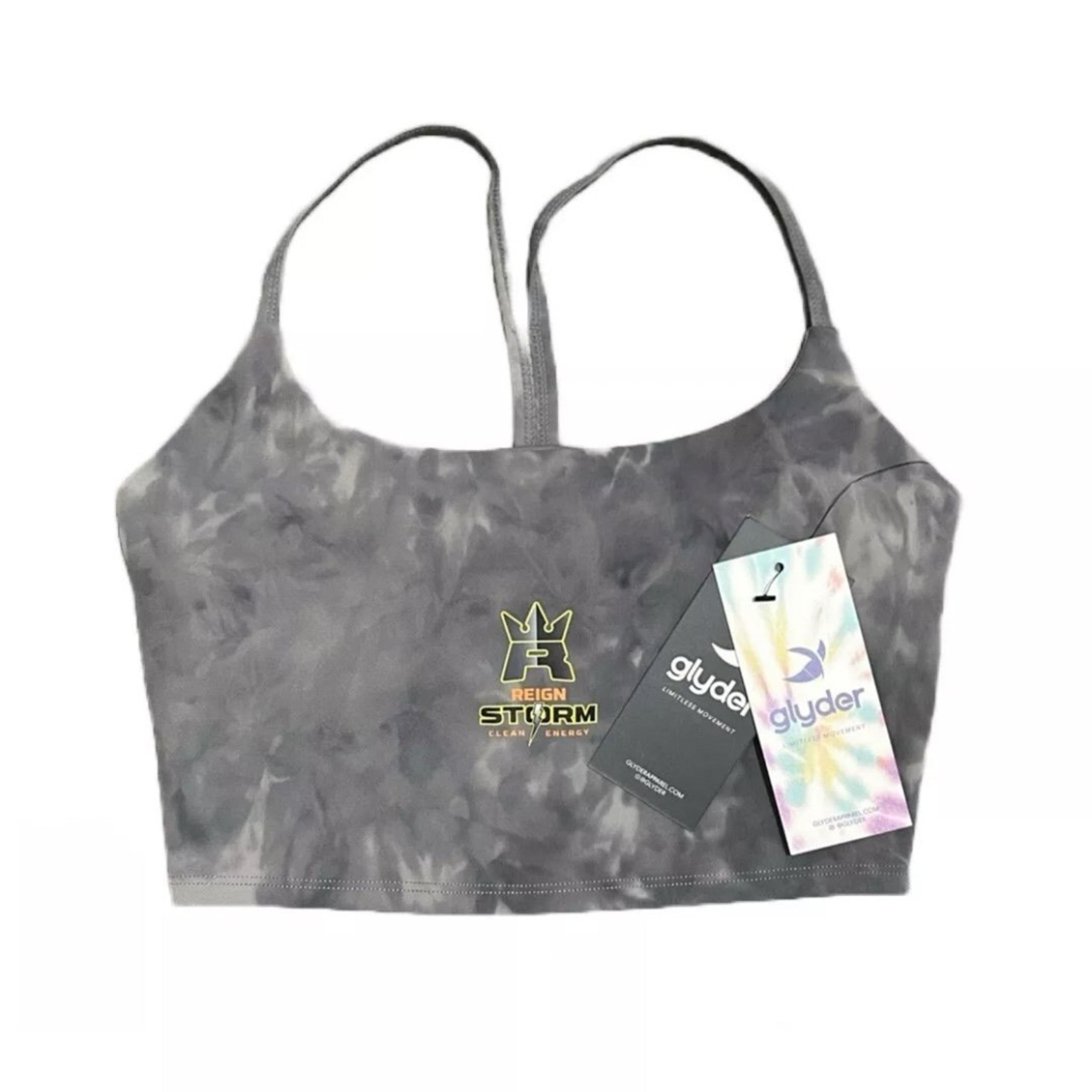 Glyder Women’s Sport Bra Pure Bra Silver Fog Stone Dye Reign Storm NWT
