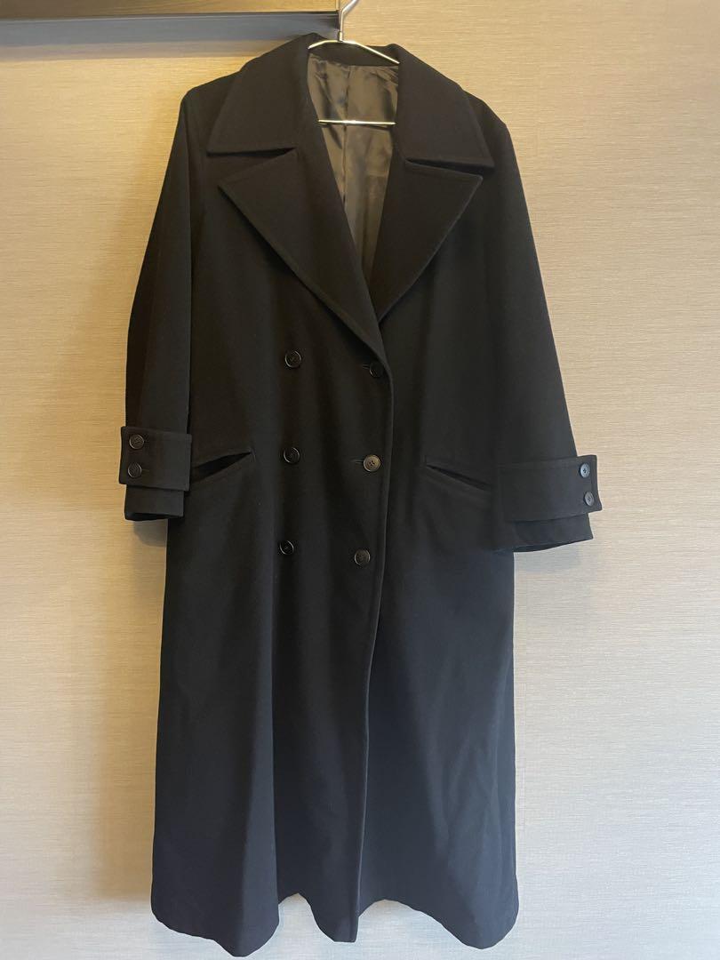 LIMI feu Black Double-Breasted Super Long Coat by Yohji