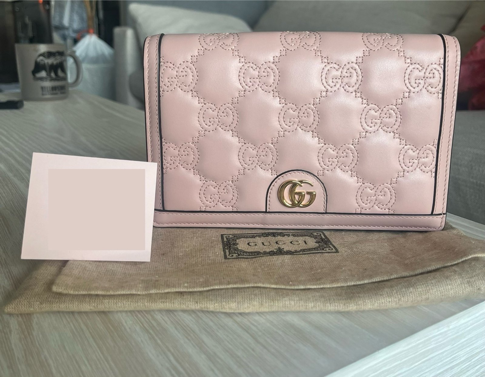 Gucci Matelassé Chain On Wallet
