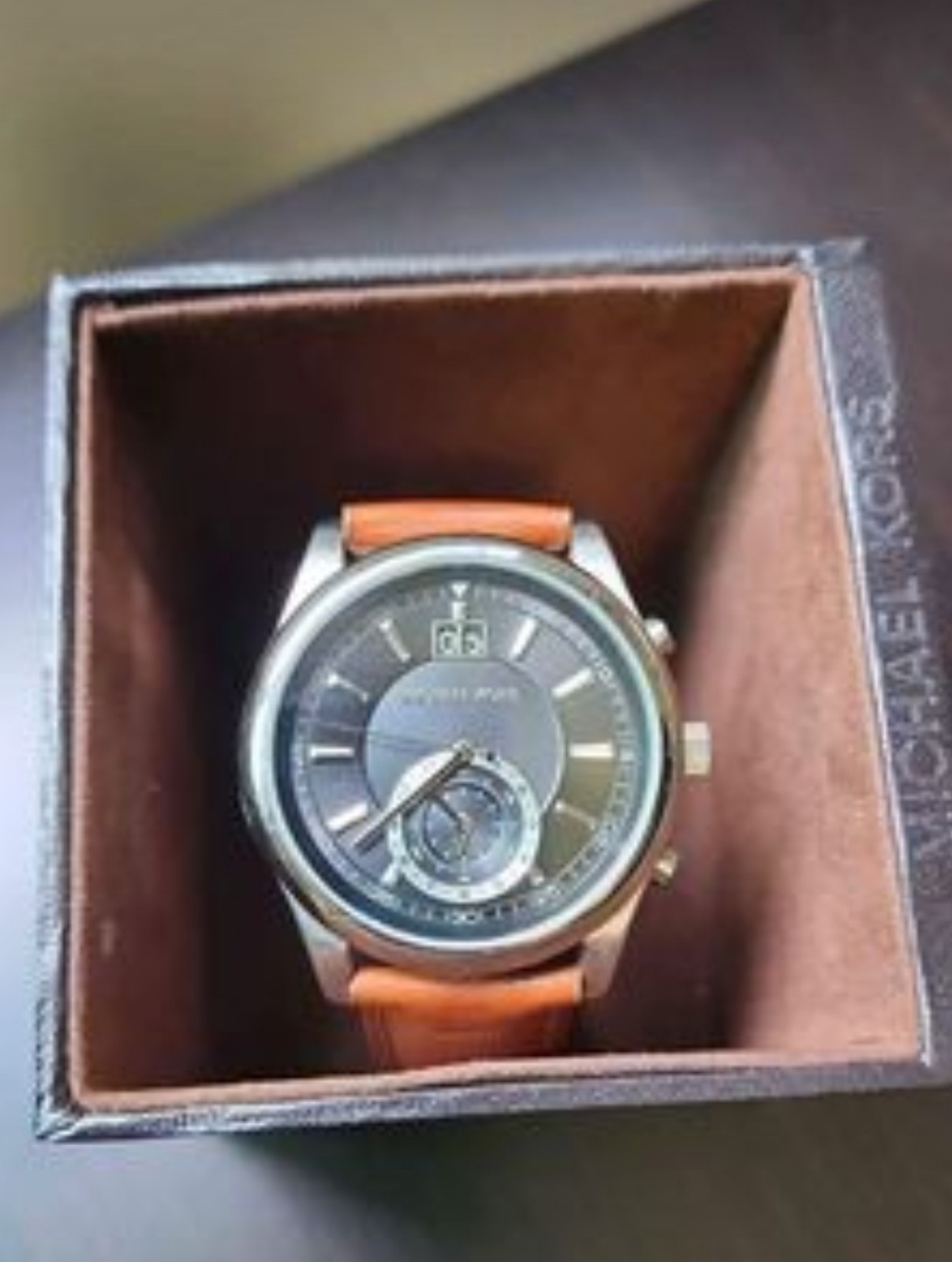 Michael Kors Silver-Tone Leather Watch