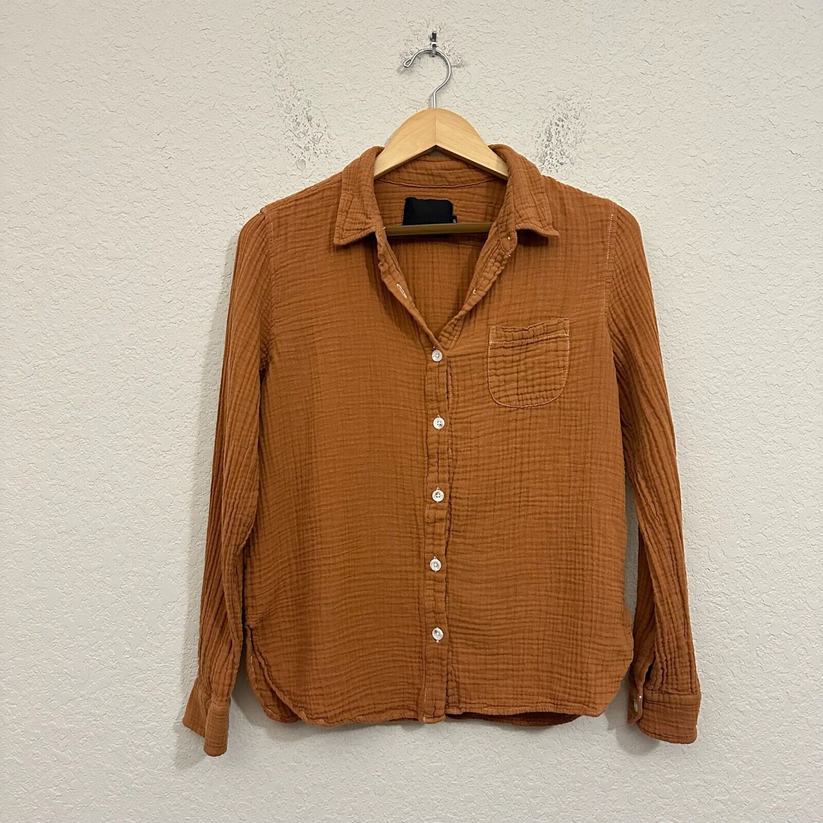 No. 6 Store Patrick Shirt Bark Button Up Long Sleeve Seersucker Cotton
