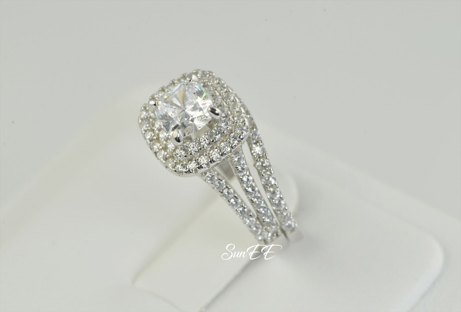 New Real 925 Sterling Silver Round Brilliant Wedding Band Ring 8