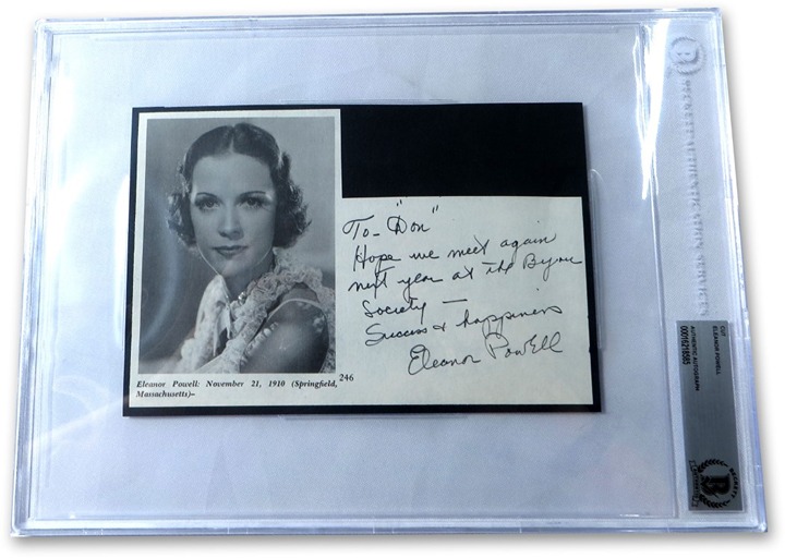 Eleanor Powell Signed Autograph Cut Signature Dancer Actress BAS Encased 8585