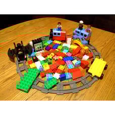 88 Piece Lego Duplo Battery Powered Train Tested Working Batman Mixed Block Lot