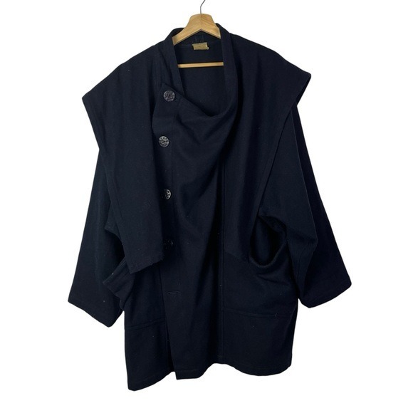 Vintage Japanese Arrston Volaju Dark Blue Trench Coat L