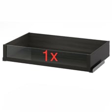 KOMPLEMENT black-brown 39 3/8 x 22 7/8in glass front drawer for IKEA PAX