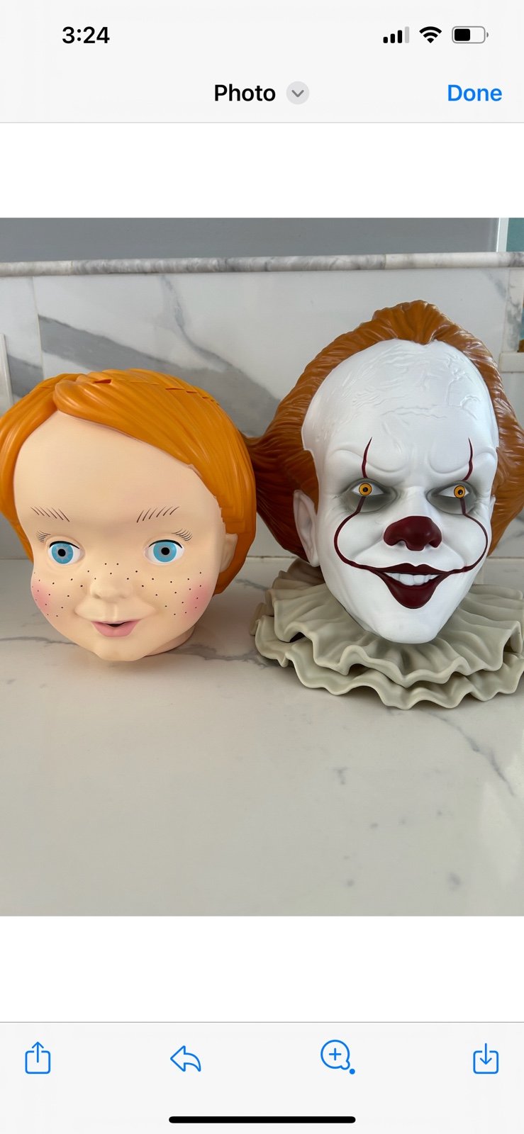 Pennywise and chucky pop corn buckets
