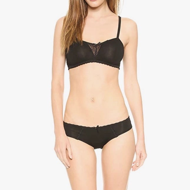 NEW Honeydew Black Lace Back Bralette & Panty