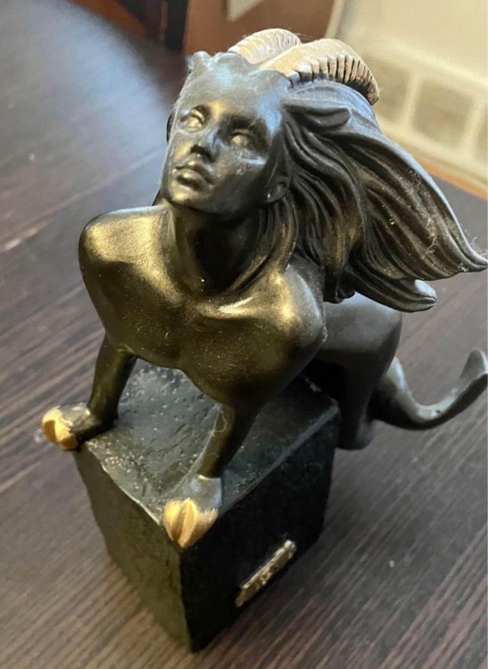 Handmade Zodiac Capricorn Girl Sea Goat Statue/sculpture