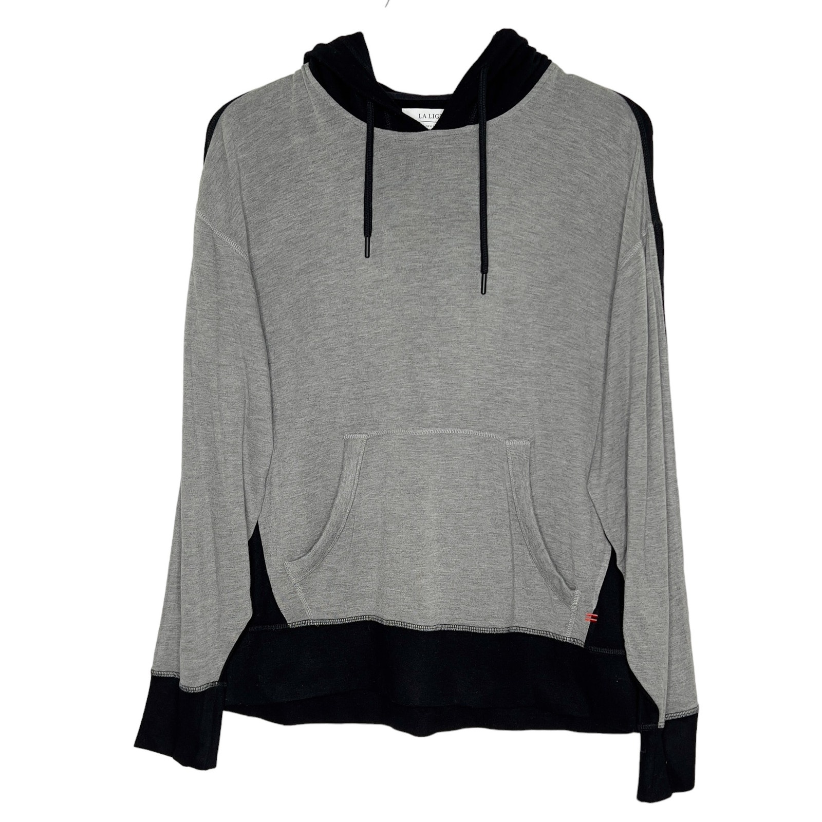 La Ligne XS New York Gray Black Hoodie Sweatshirt Drawstring Soft