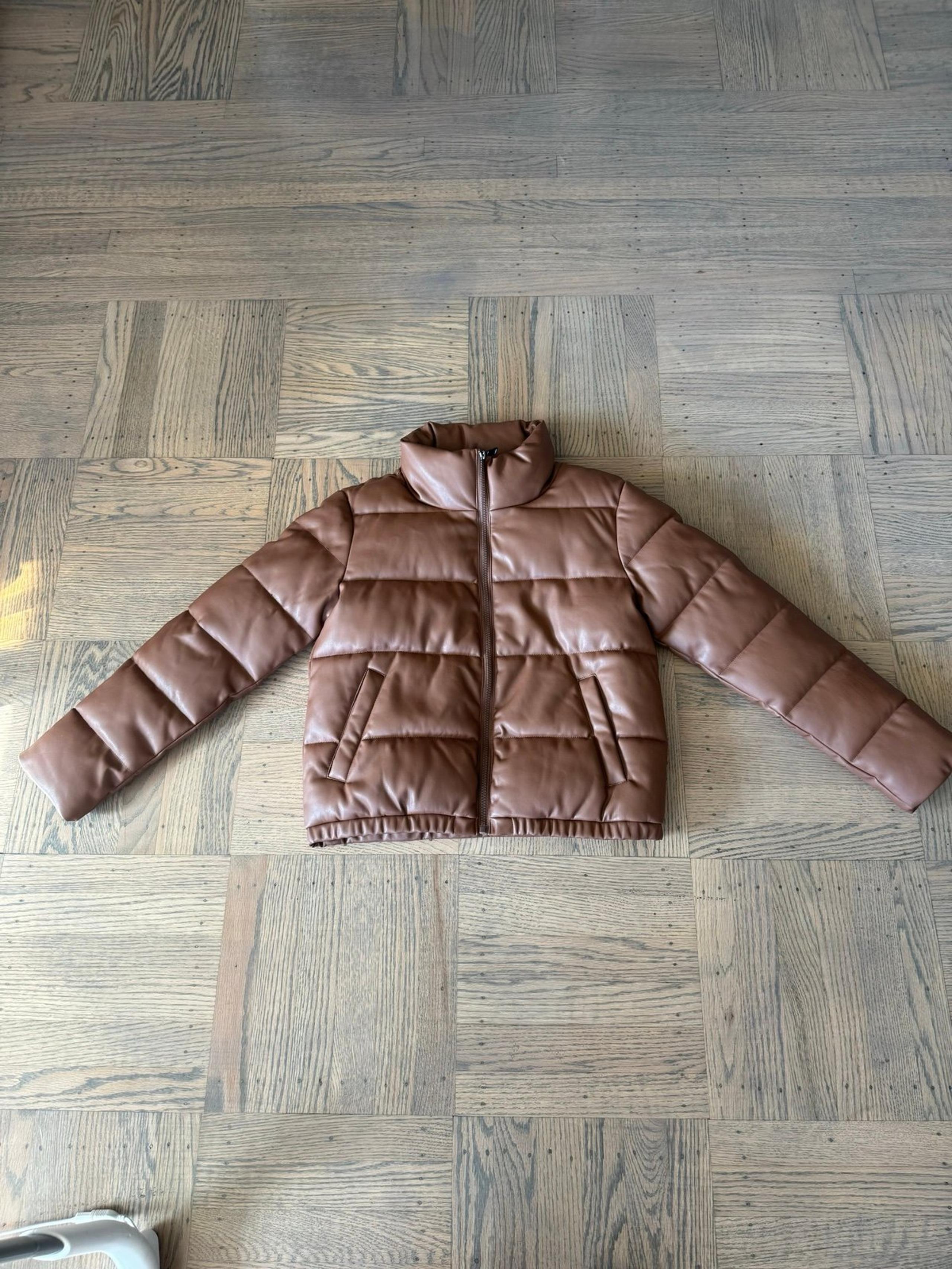 Women’s Sebby Brown Faux Leather Puffer Jacket